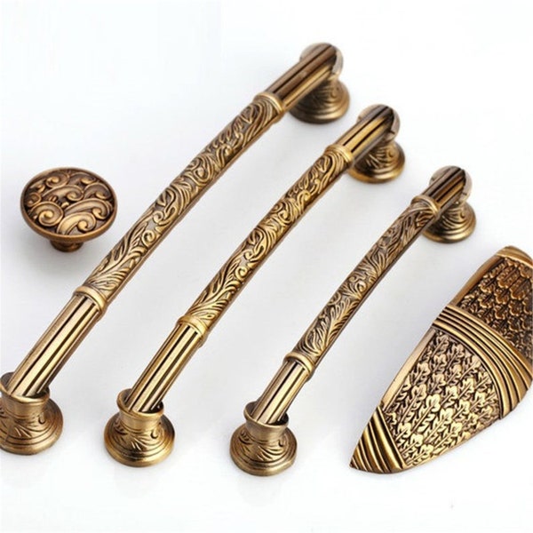 3.78" 5" 6.3" 7.56"  Antique Coffee Kitchen Cabinet Pulls Dresser Pull Drawer Pulls Handles Knobs Cabinet Door Handle Solid Kitchen Hardware