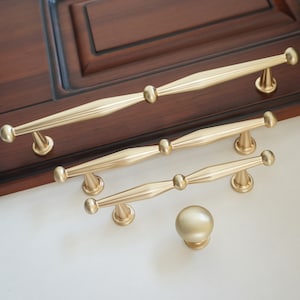 3.78'' 5'' 7.56" Brushed Brass Drawer Pulls Handles  Cabinet Handles Pulls Dresser Knobs Closet Handles Wardrobe Handles  Furniture Hardware