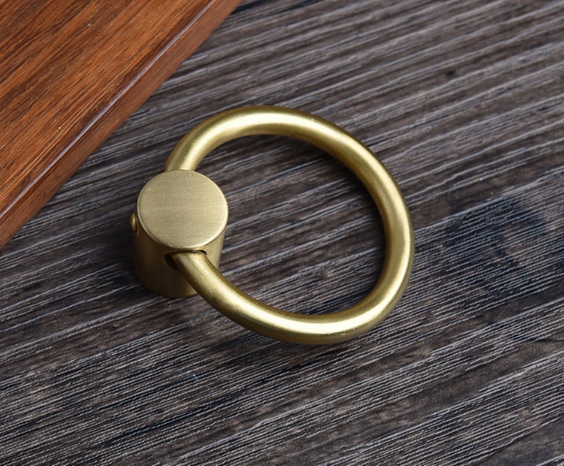 Solid Brass Material Ring Pulls Gold Brass Dresser Knobs Etsy
