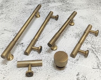 Solid Brass Cabinet Knob: Retro Antique Bronze Drawer Pull