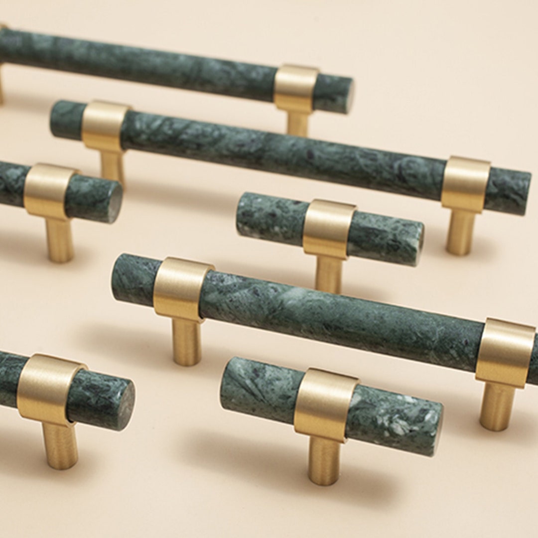 3.78 5 Green Black White Marble Drawer Pulls Knobs Kitchen Pulls Knobs