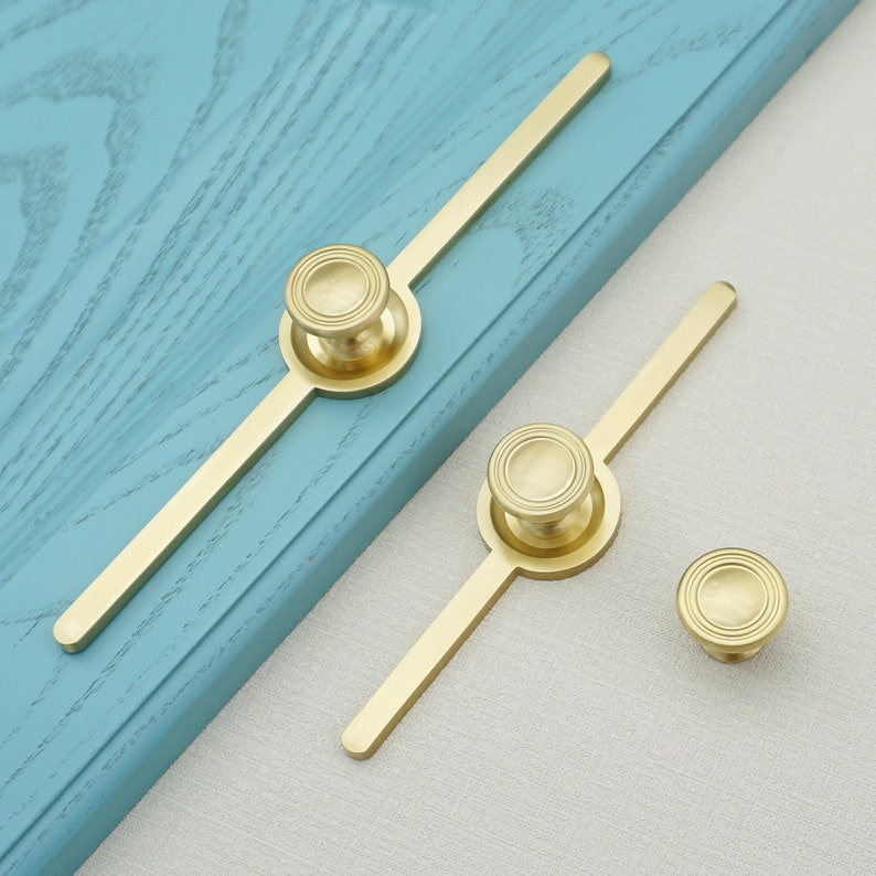 Brass Knobs Plate Kitchen Cabinet Pulls Drawer Knobs Pulls Handles Dresser Knobs Pulls Brass Door Knobs Furniture Hardware image 5