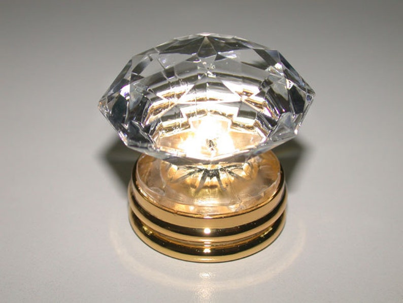 Crystal Knobs Gold Plated Copper Knob / Dresser Etsy