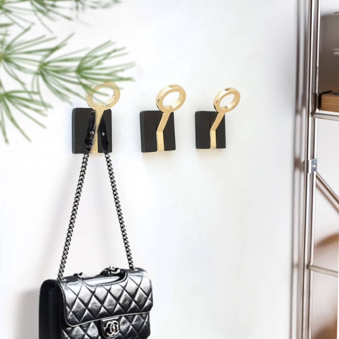 Modern Black Coat Hooks Gold Wall Hook Towel Hooks Scarf Hooks Etsy