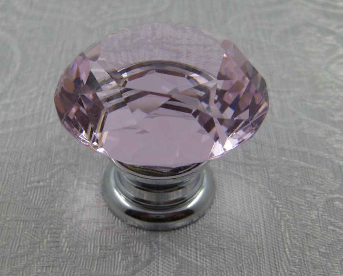 Pink Crystal Knob / Dresser Knobs / Glass Knobs Drawer Pulls Etsy