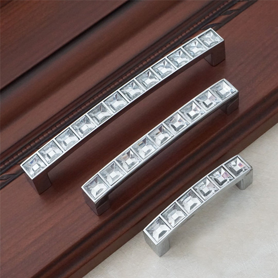 2.5'' 3.75'' 5''clear Glass Dresser Drawer Pulls Handles Knobs