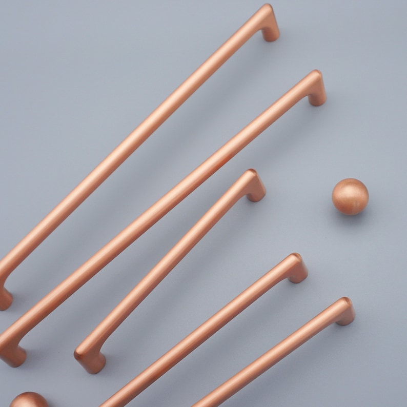 Modern Brushed Copper Pulls Knobs Drawer Pulls Knobs Etsy