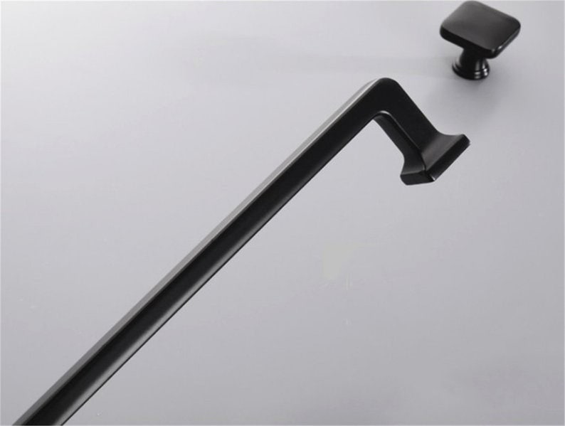 3.78 5 6.3 7.55/'/' 8.8 12.6 Black Cabinet Handles Brushed Steel Dresser Drawer Knobs Pulls Cupboard Handles Kitchen Pulls 224 320mm