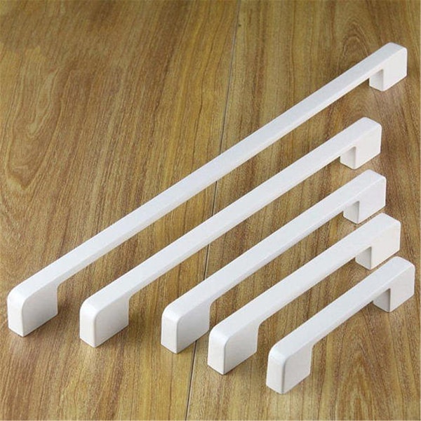 3.78" 5" 6.3" 7.55'' 8.8‘’ White Drawer Pull Dresser Knobs Handles Kitchen Cabinet Door Handle Furniture Pulls Decor 96 128 160 192 224 mm