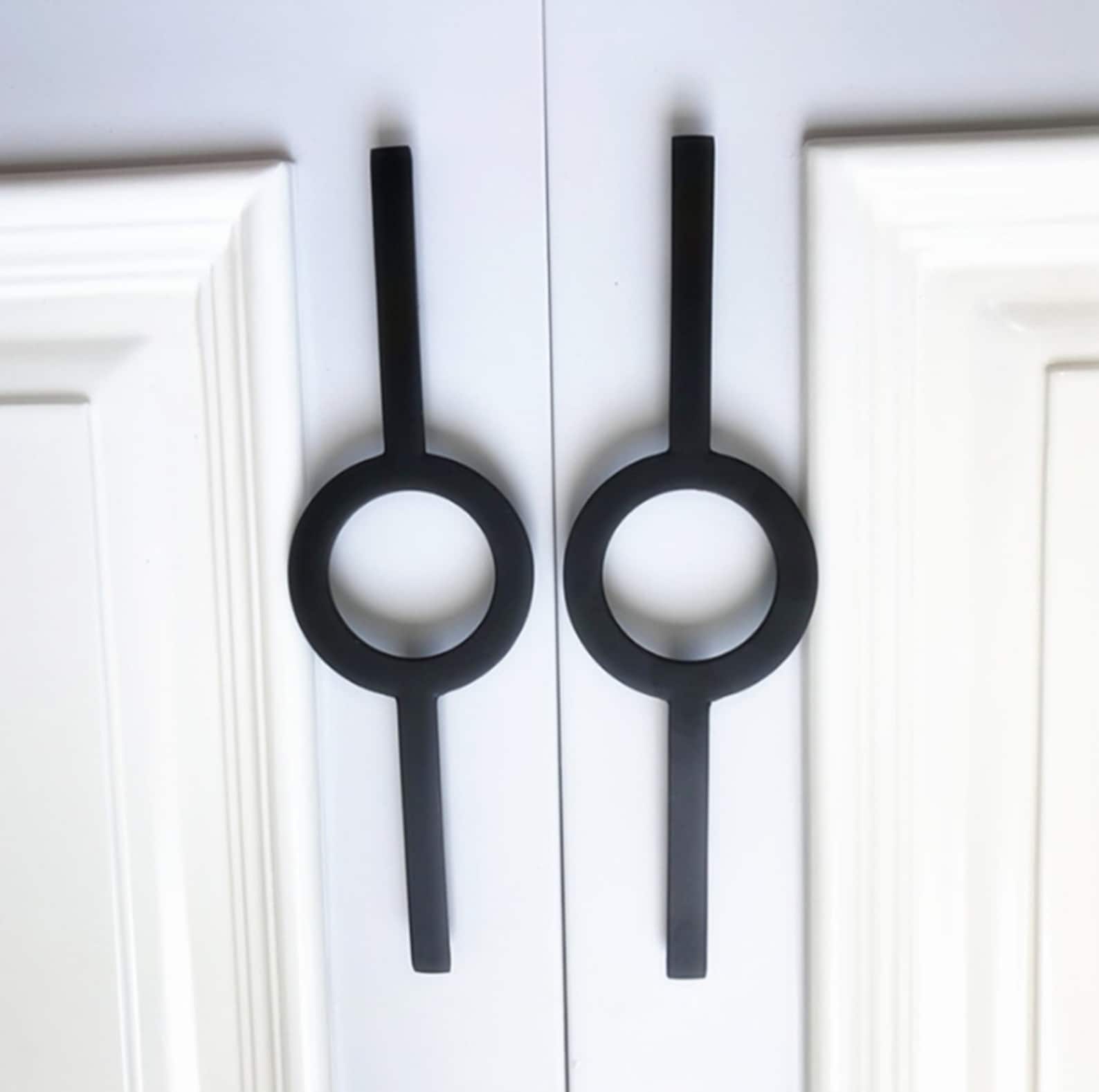 5 Brass Circle Drawer Pulls Handles Semicircle Wardrobe Etsy