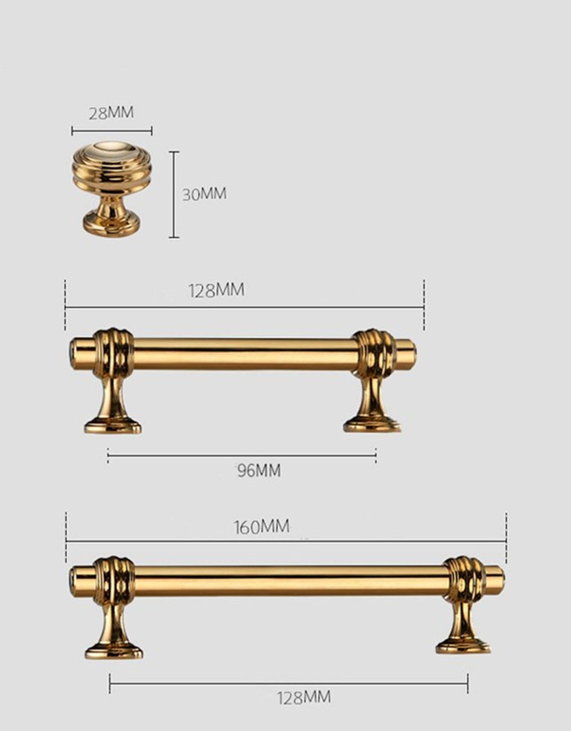 3.78'' 5'' 6.3'' Polished Gold Dresser Etsy
