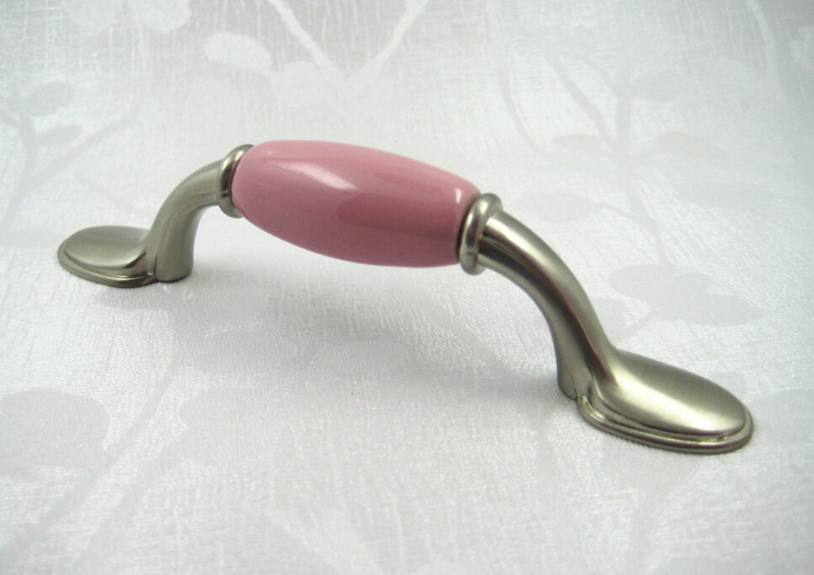 3.0 Pink Dresser Knob Pull Drawer Pulls Handles Heart Etsy