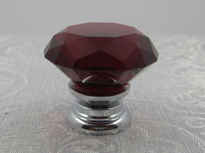 RED Crystal Knob / Dresser Knobs / Glass Knobs Drawer Pulls Etsy