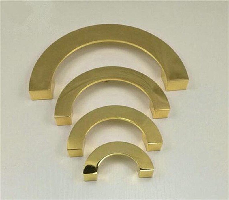 2 5 3 75 5 6 3 Semicircle Drawer Pulls Handle Chrome Gold Dresser Knobs Drop Ring Pull Kitchen Cabinet Door Handles 64 96 128 160 Mm