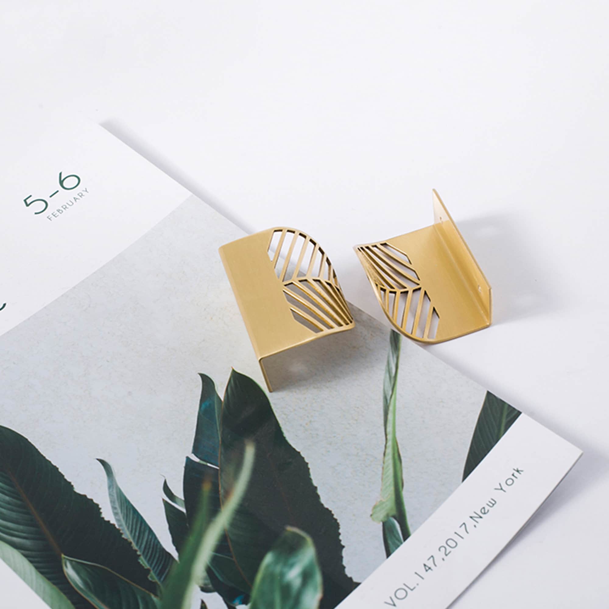 Messing Gold Blatt Design Schrank Griffe unsichtbare Schublade | Etsy