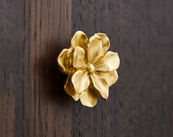 Camellia Flower Brass Knobs Cabinet Knobs Handles Kitchen Pull drawer Knob pull wardrobe Knob Cabinet Knobs Modern Drawer Knob