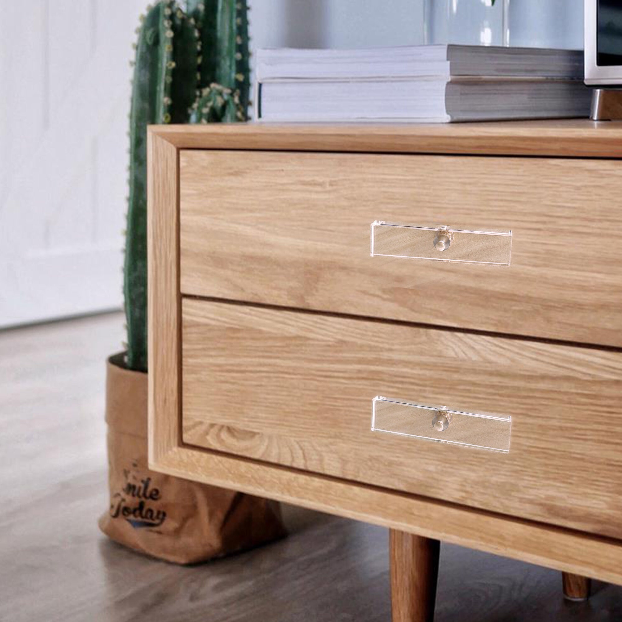 Cajón de latón perillas cajón tire de oro acrílico de oro | Etsy