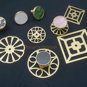 Unique  Cabinet Door Pulls Knob Brass Plate  Knob  Drawer Knobs Pulls Handles Dresser Knob Cabinet Knobs Kitchen Knobs Round Knob