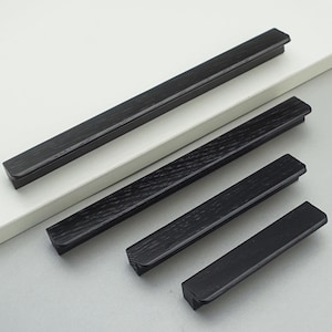 Natural Black Oak Wood Cabinet Pulls Knob Walnut Kitchen Knobs Handles  Dresser Handle Minimalism Drawer Pulls Wooden Drawer Pull Round Knob