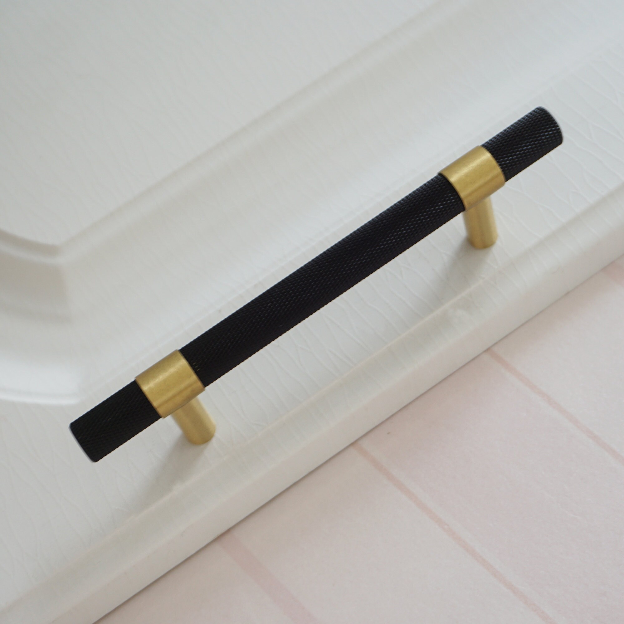 3.75 5.0 Black Brass Drawer Pulls Handles Brass Etsy
