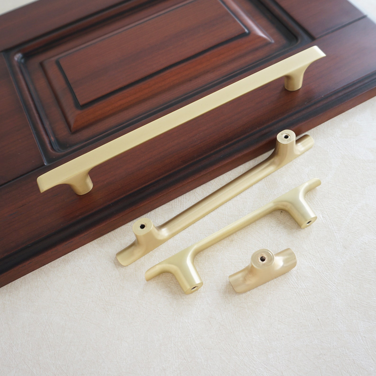 3.75'' 5'' 7.55 Brushed Brass Drawer Pulls Etsy