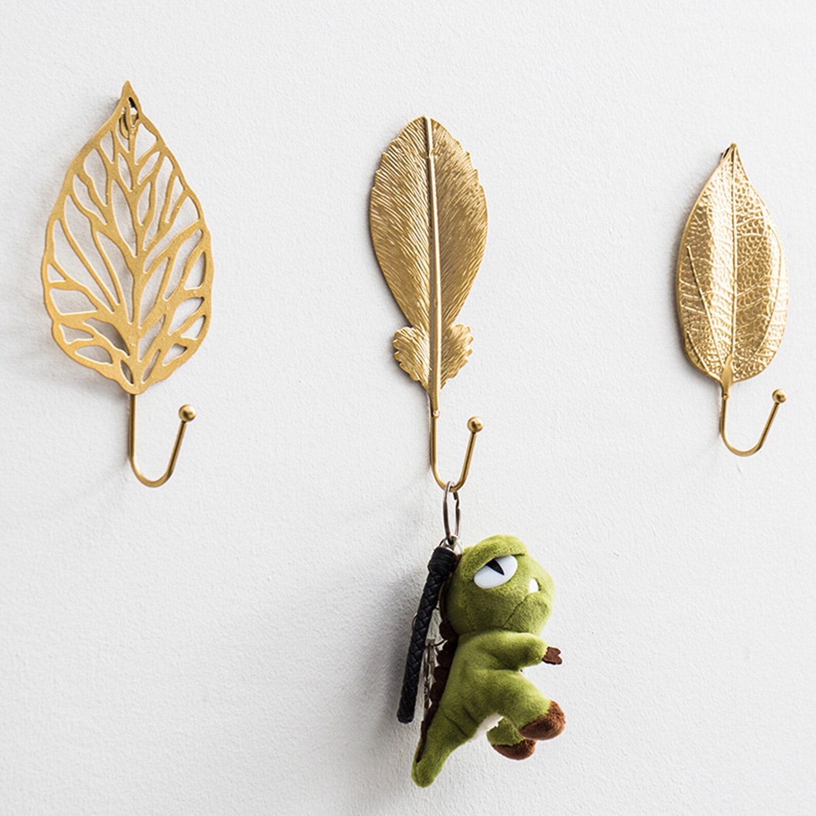 Art Wall Hooks Gold Leaf Wall Hooks Bags Hooks Scarf Etsy