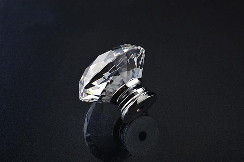 Crystal Knob Glass Knobs Drawer Pulls Dresser Knobs Kitchen Cabinet Knob Pull Handles Furniture Hardware Clear Silver Diamond