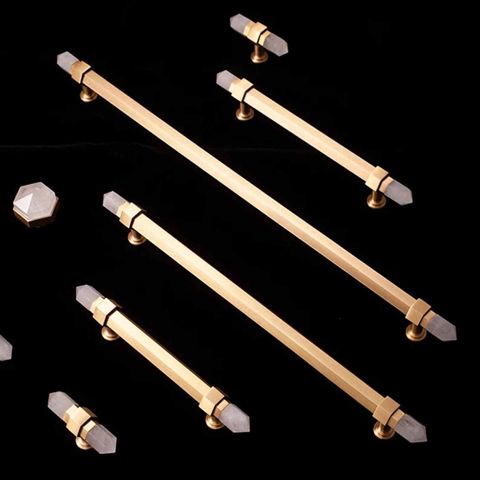 Light Luxury Brass Crystal Drawer Knobs and Pulls Door Etsy