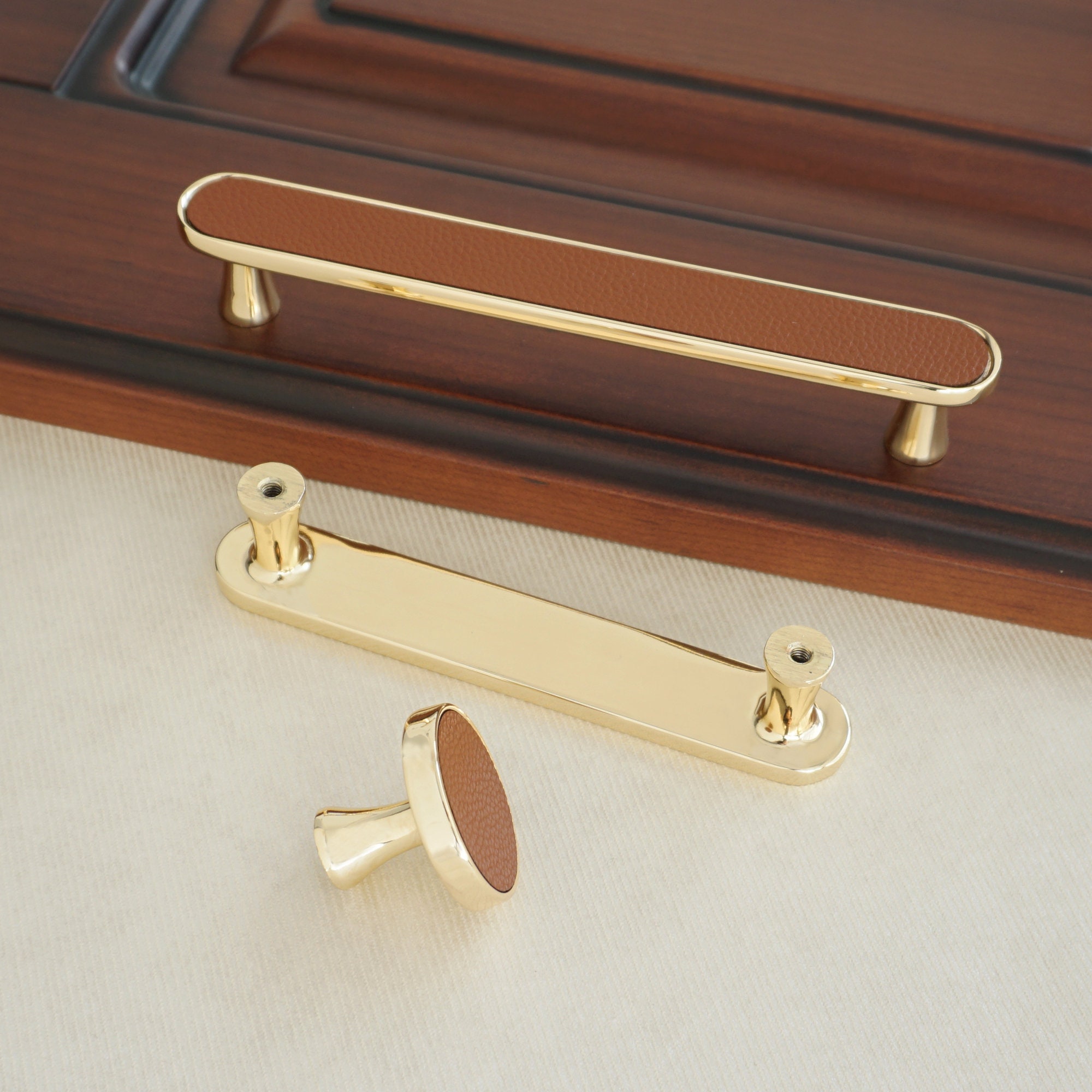 3.78 5 Rote Leder Schubladengriffe Griffe | Etsy