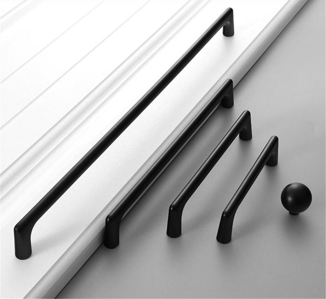 Black Modern Pulls and Knobs Brass Kitchen Handles Drawer Pulls