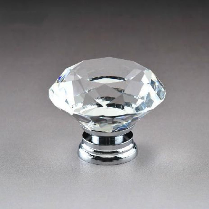 Crystal Knob Glass Knobs Drawer Pulls Dresser Knobs Kitchen Cabinet Knob Pull Handles Furniture Hardware Clear Silver Diamond