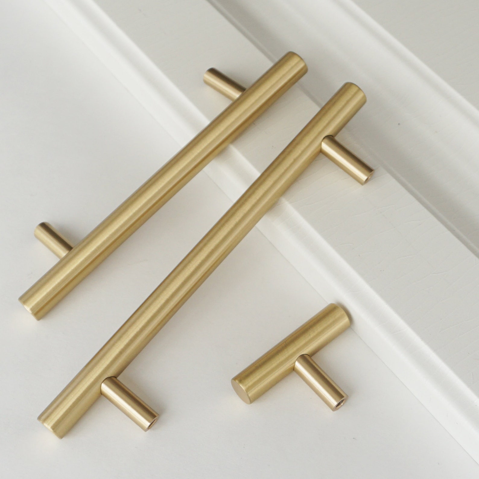 Brushed Brass Kitchen Cabinet Pulls Handle Dresser Knobs - Etsy