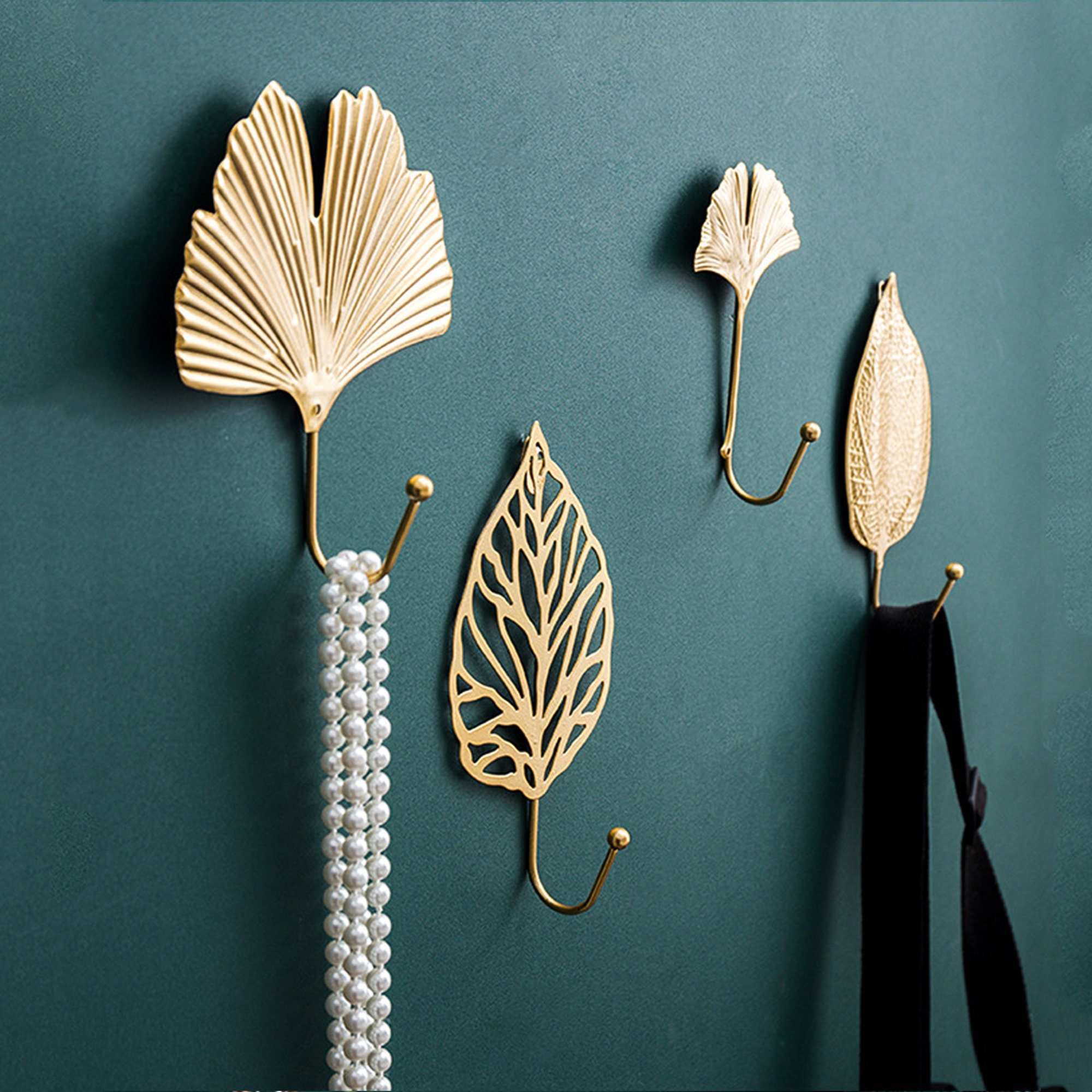 Art Wall Hooks Gold Leaf Wall Hooks Bags Hooks Scarf Etsy