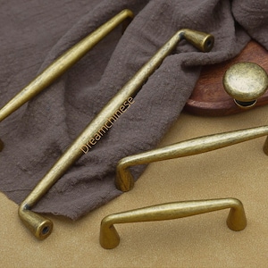 Aged Brass Kitchen Pulls Knobs Cupboard Handle, Retro Drawer Knobs Pulls,  Antique Cabinet Door Pull Handles, Bronze Dresser Pull