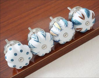 Ceramic Knobs Dresser Knob Drawer Pulls Handles Colorful Kids Round Cabinet Knobs Furniture Handle Decor