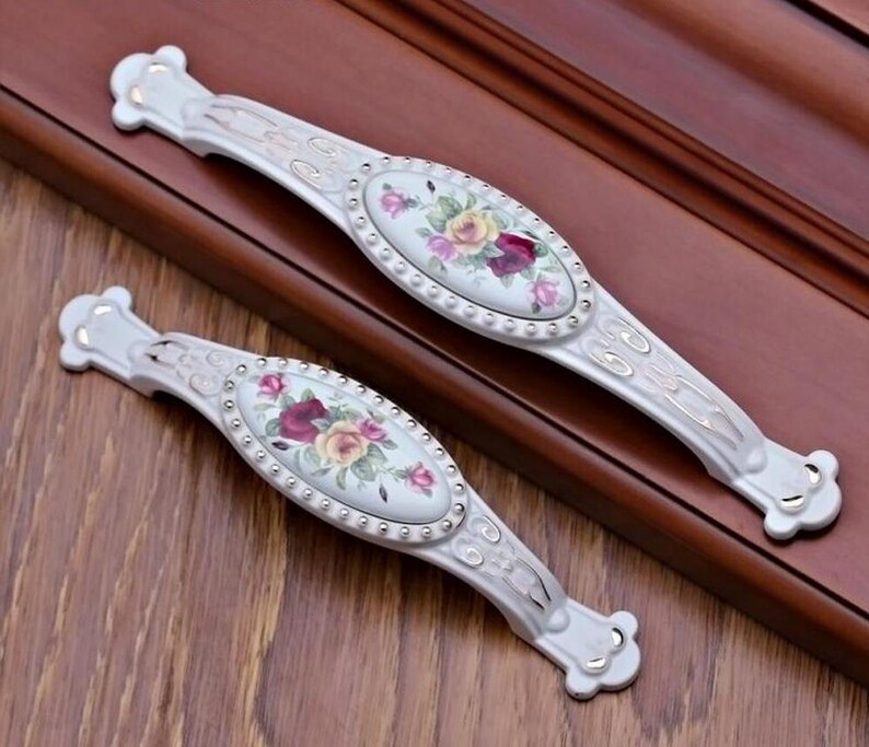 3.78 5.0 Flower Drawer Pulls Handles Dresser Pull Etsy