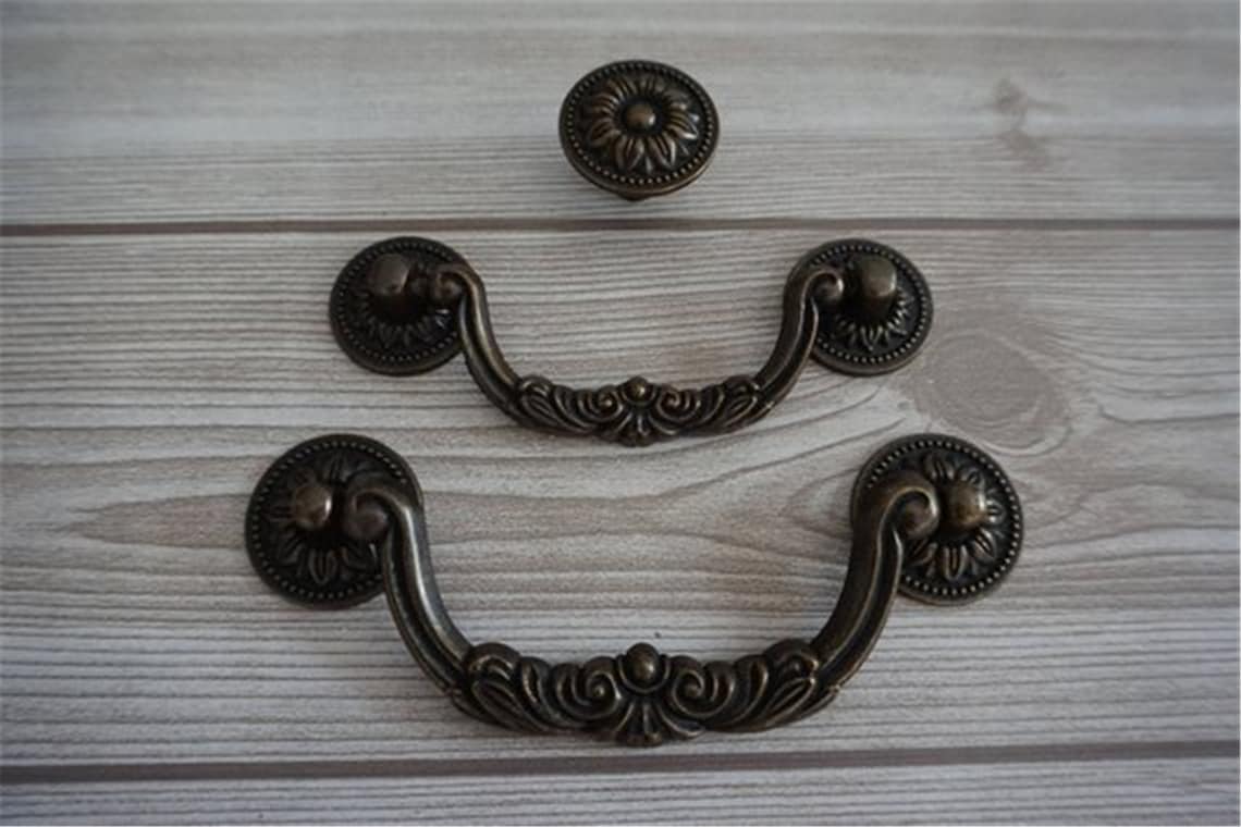 3.78 5 Vintage Dresser Pulls Drawer Pull Handles Etsy
