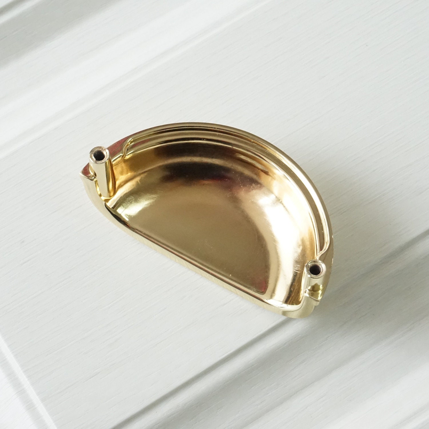 3 Brushed Gold Dresser Knobs Drawer Pull Handles Kitchen Etsy
