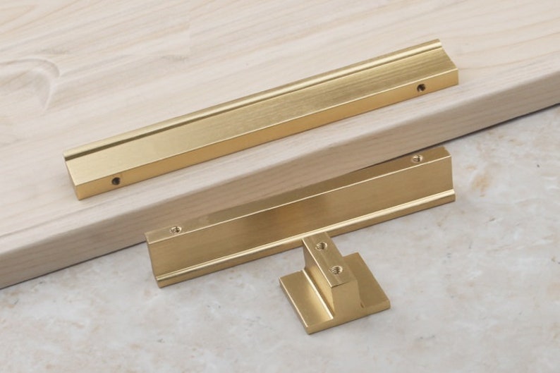 3'' 3.75'' 5'' 6.3''7.55 8.8 10 12.6 Brushed Brass Kitchen Pulls Cabinet Handles Drawer Pulls Handles Knobs Dresser Knob Wardrobe Handle image 6