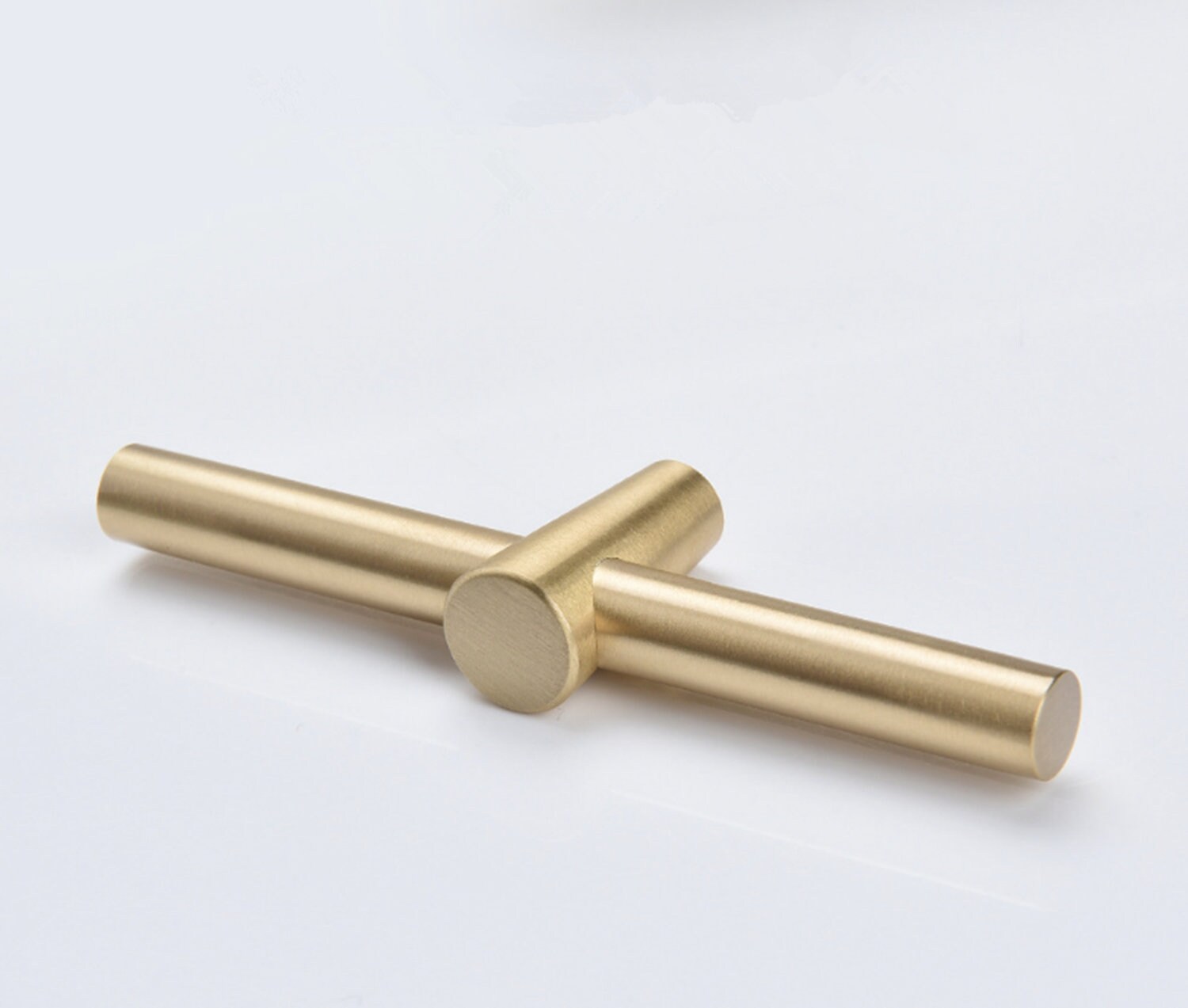 T Bar Knobs Pulls Solid Brass Door Handles Brushed Etsy
