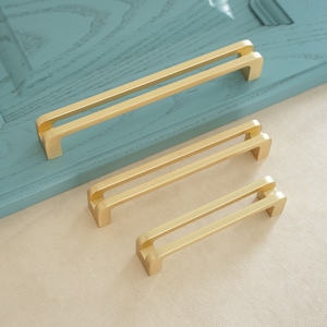 3.75&#39;&#39; 5&#39;&#39; 6.3&#39;&#39; Hollow Dresser Drawer Pulls Kitchen Cabinet Door Handles Gold Brass Wardrobe Dresser Knobs Cupboard Handle