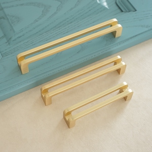 3.75'' 5'' 6.3'' Hollow Dresser Drawer Pulls Kitchen Cabinet Door Handles Gold Brass Wardrobe Dresser Knobs Cupboard Handle