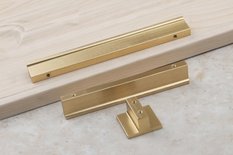 3'' 3.75'' 5'' 6.3''7.55 8.8 10 12.6 Brushed Brass Kitchen Pulls Cabinet Handles Drawer Pulls Handles Knobs Dresser Knob Wardrobe Handle image 3