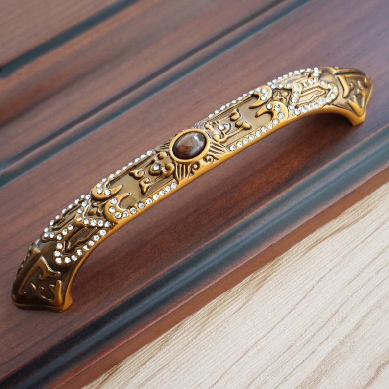 3.78'' 5'' Antique Brass Cabinet Handles | Etsy