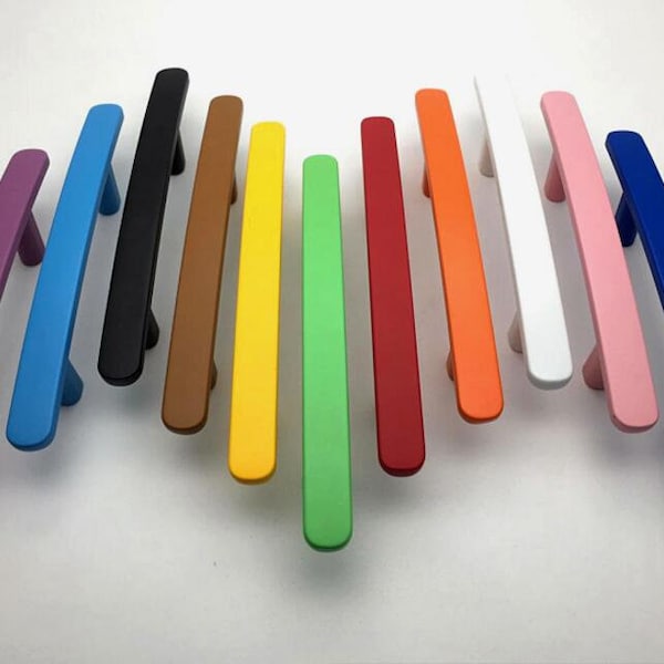 3" 3.75" 5" Colorful Pull Handles Drawer Pulls Cabinet Door Handle Dresser Pull Handles Kids Blue Orange Yellow Red Pink Green 76 96 128mm