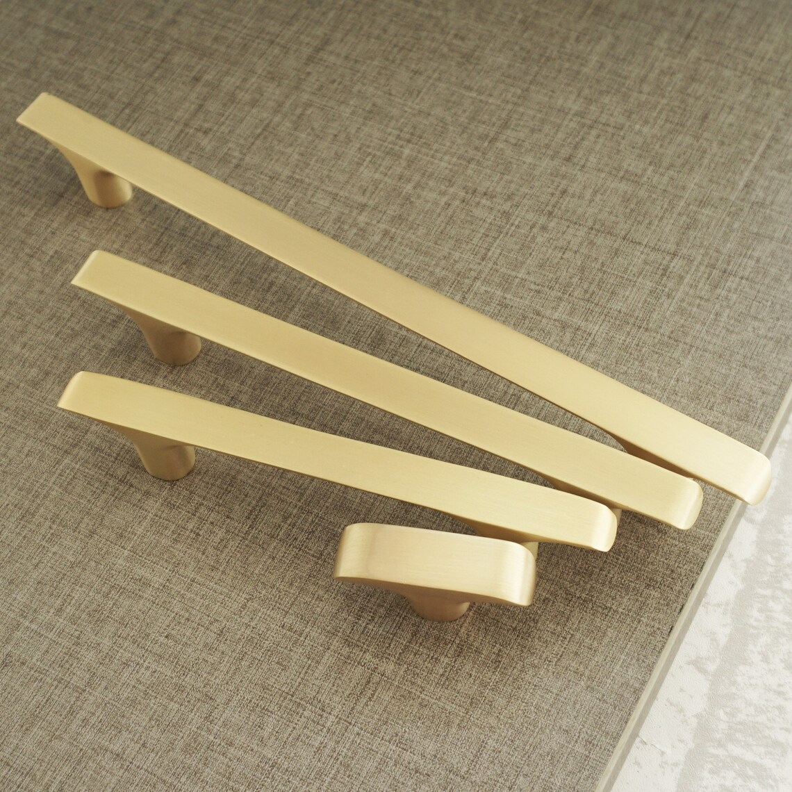 3.78 5 7.55 Brushed Brass Drawer Pulls Etsy