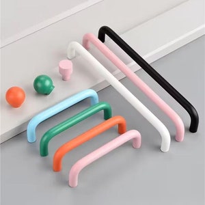 3.78"5"6.3"7.55‘10“12.6”Colorful Drawer Pull Knob Cabinet  Handle Dresser Pull  Kids Blue Orange  Pink Green blue Kitchen Pull