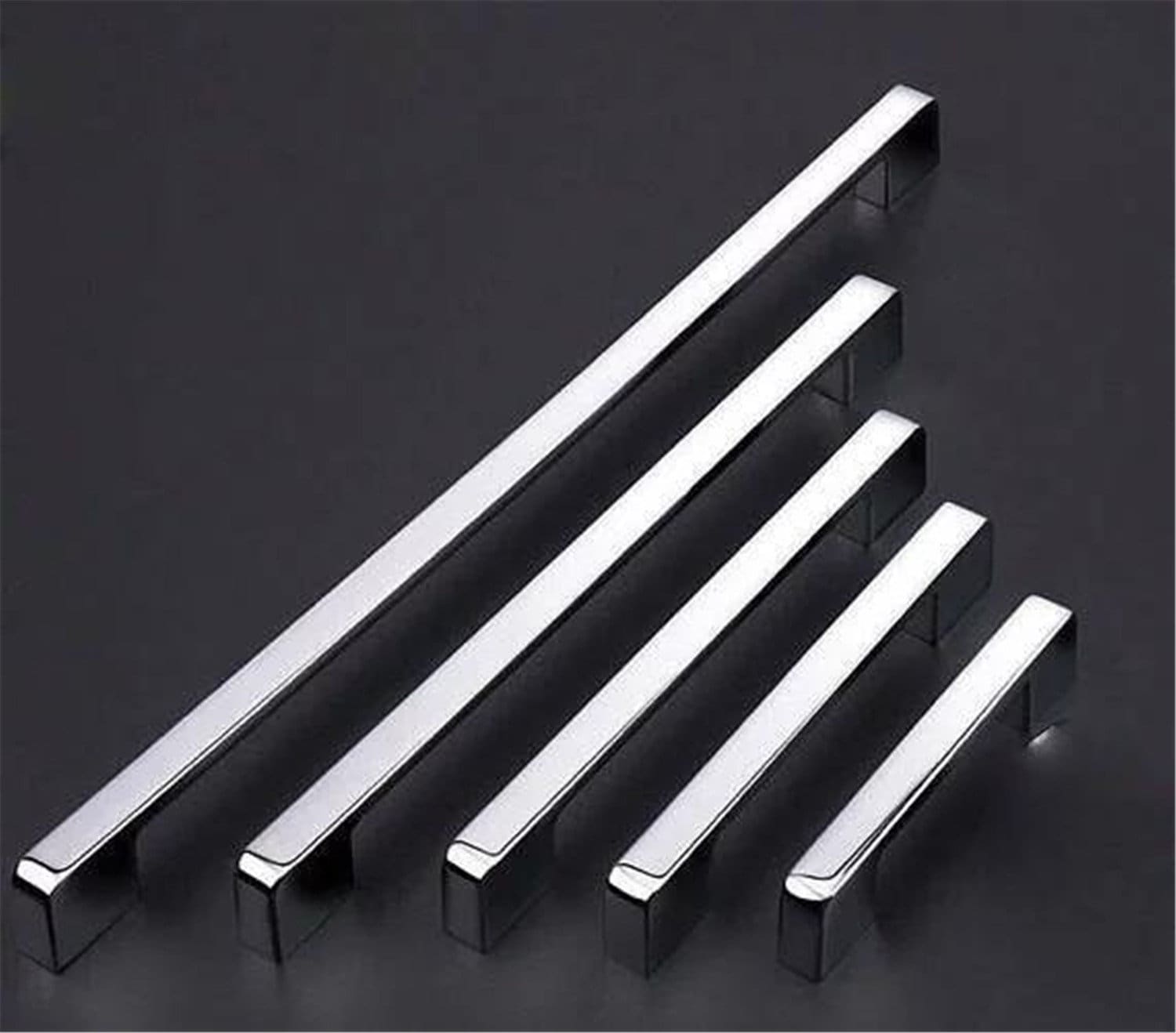 Silver Chrome Door Handles Modern Drawer Knobs Pulls Etsy