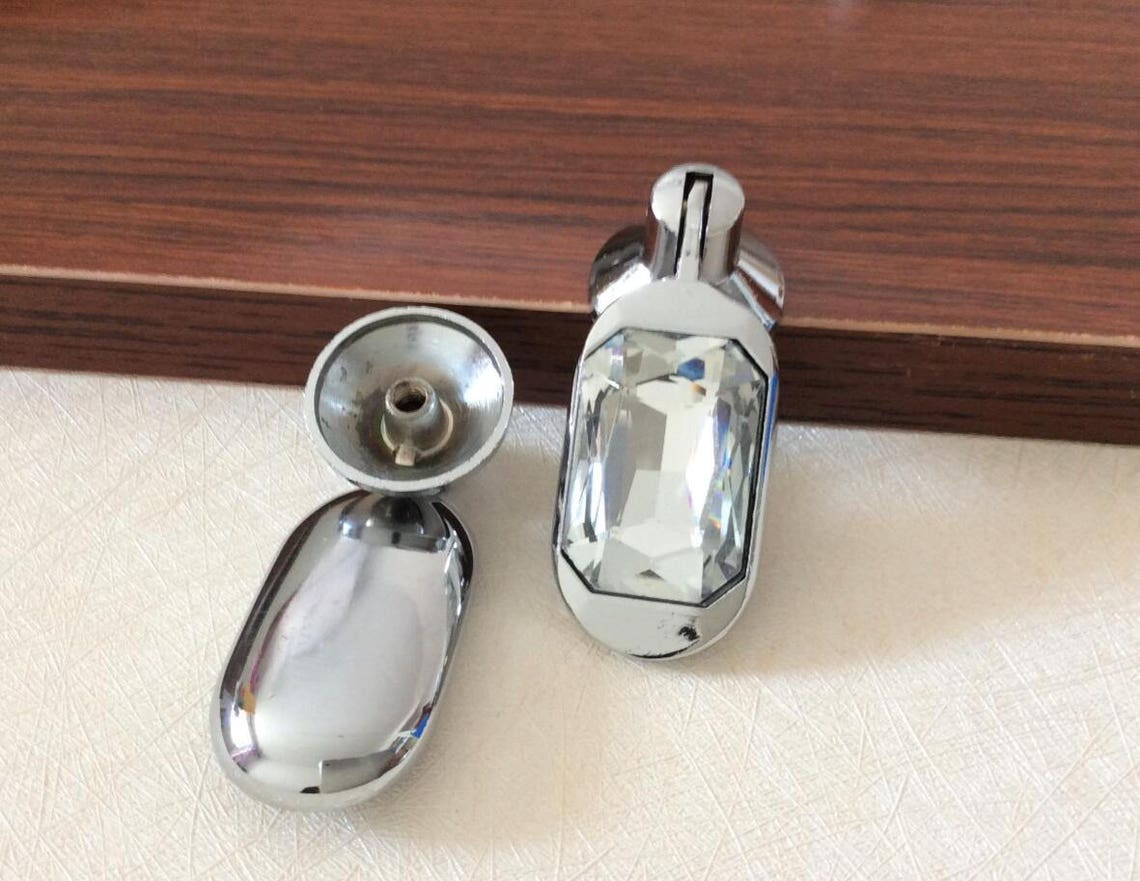 Drop Pulls Handles Glass Drawer Knobs Crystal Dresser Etsy