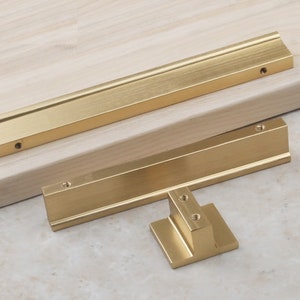 3'' 3.75'' 5'' 6.3''7.55 8.8 10 12.6 Brushed Brass Kitchen Pulls Cabinet Handles Drawer Pulls Handles Knobs Dresser Knob Wardrobe Handle image 9